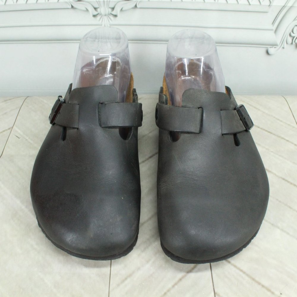 Birkenstock Betula Black Leather Comfort Slip On Mule Clogs Size 33 US 7 - Picture 5 of 9